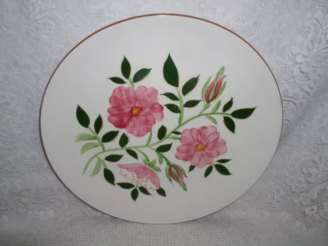 Stangl Wild Rose Pottery Chop 12" Round Serving Platter