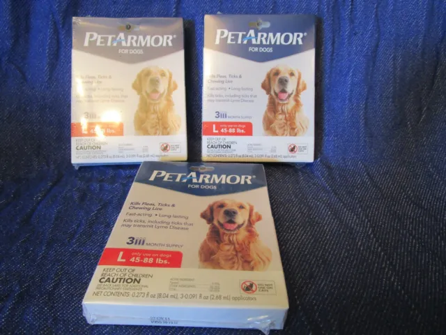 3 pks of PetArmor Flea and Tick Treatment for Large Dogs (45-88 Pounds)