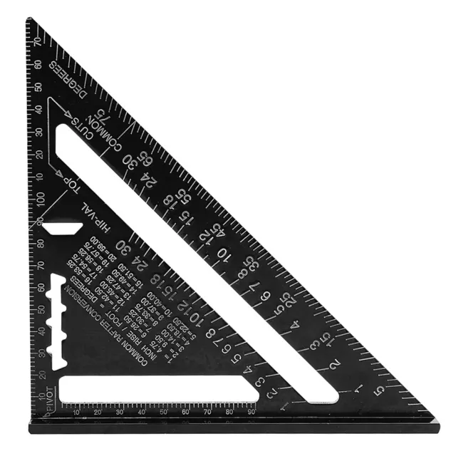 7 inch Angle Ruler Metric Measuring Ruler Woodworking Try Square (Black)
