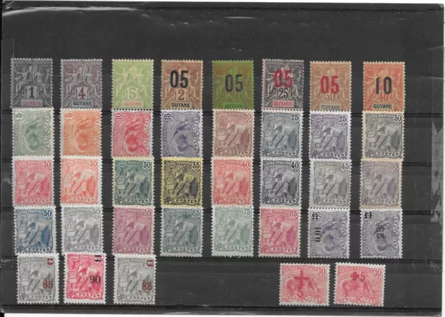 Colonie : Guyane - Beau Lot De Timbres Neufs * - Dont Croix Rouge - 2 Scans