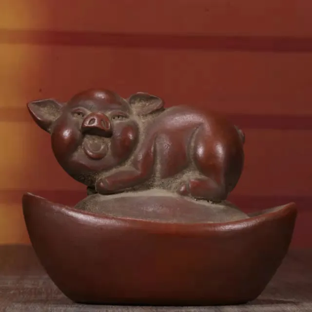chinese tea pet pig statue zisha Clay Popular Table Wealth yixing zodiac small