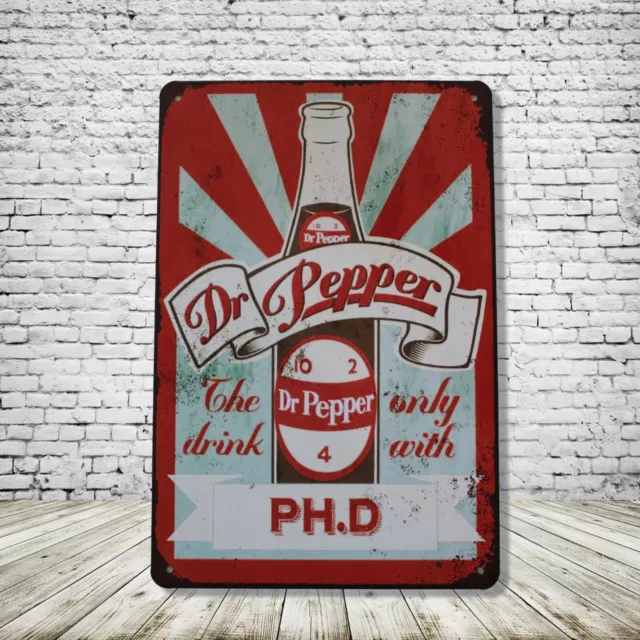 Dr. Pepper Vintage Style Tin Metal Bar Sign Poster Man Cave Collectible New