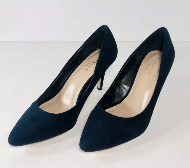 Carvela Kurt Geiger Kairo Navy Suedette Ladies Mid Heel Court Shoe, UK Size 5