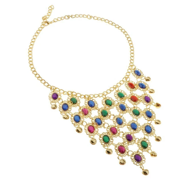 Collier de danse du ventre coloré gitane rétro pièce  perle cloches