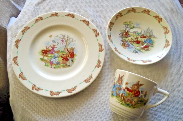 Royal Doulton Bunnykins. Piatto Piattino Tazza Trio