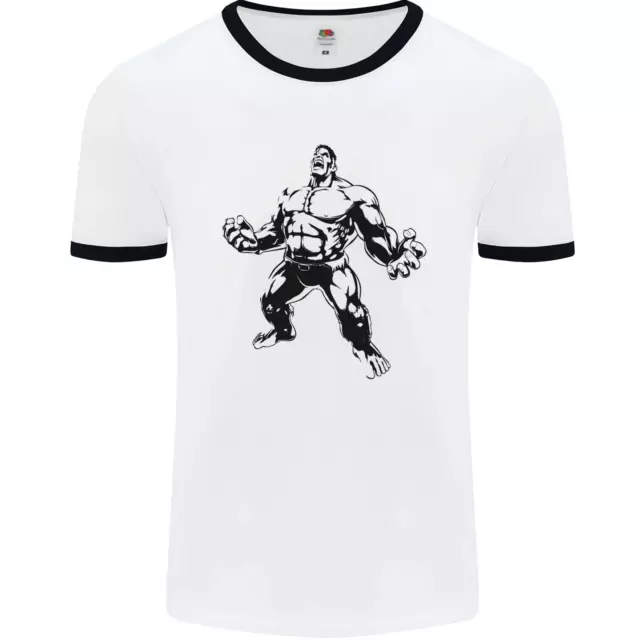 T-shirt uomo ginnastica allenamento top bodybuilding uomo bianco