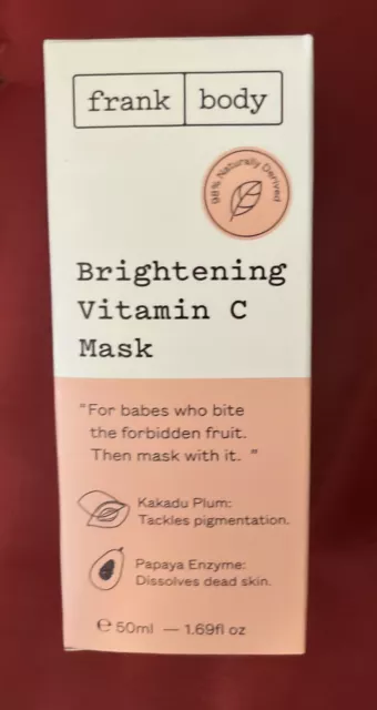 Frank Body - Brightening Vitamin C Mask - Acne - 50ml - Plum & Papaya NIB
