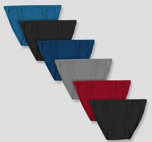 HANES PREMIUM MEN'S String Bikini Brief Underwear Colors (3 or 6 Pack