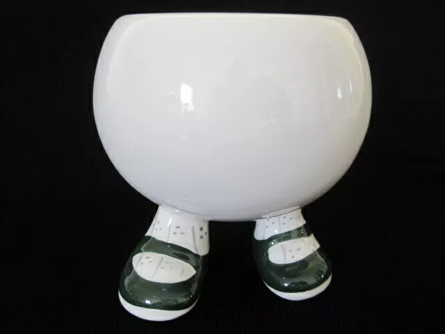 Vintage CARLTON WARE Sugar Bowl WALKING Green Mary Jane Shoes - No Lid