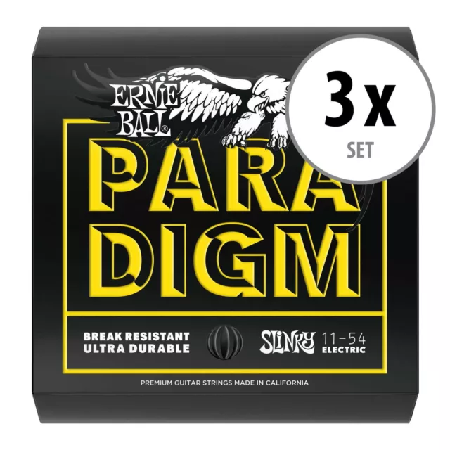 Erstklassige 2027 Paradigm Slinky Saiten von Ernie Ball für E-Gitarre im 3er Set