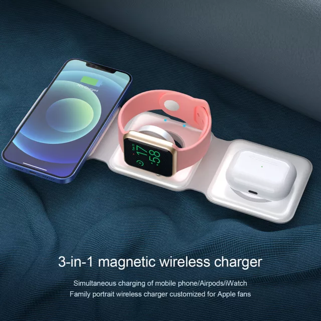 Faltbare Magnetische Drahtlose Ladegerät 3in1 Pad Matte für iWatch iPhone Airpod