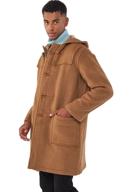 Mens tan duffle coat top