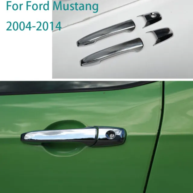 Fit For Ford Mustang 2004-2014s ABS Chrome Outside Door Handle Cover Trim 4pcs