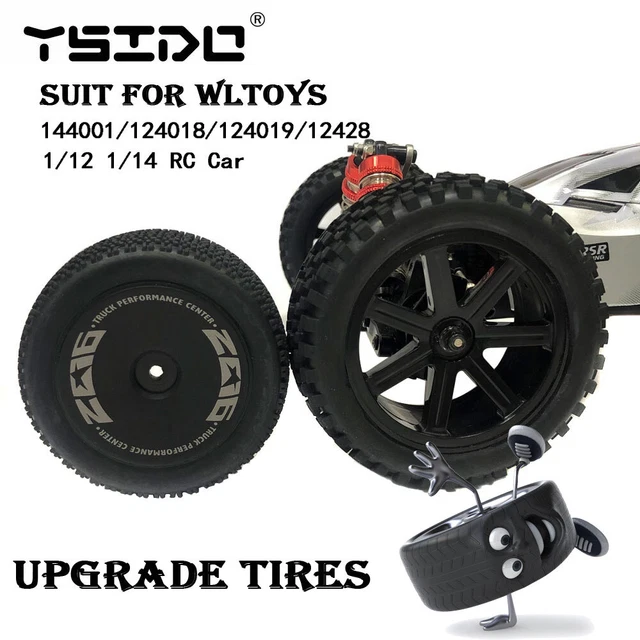 4X 87mm RC Tires Wheel Rims 12mm Hex Hub for 1:10 1:12 1:14 1:16 Off-Road Truck