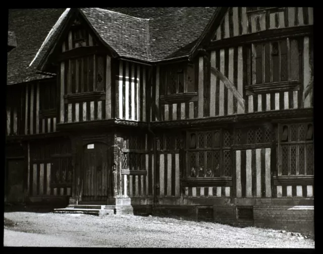 Vintage Magic Lantern Rutsche LAVENHAM GUILDHALL RUINEN DATIERT 1936 FOTO SUFFOLK