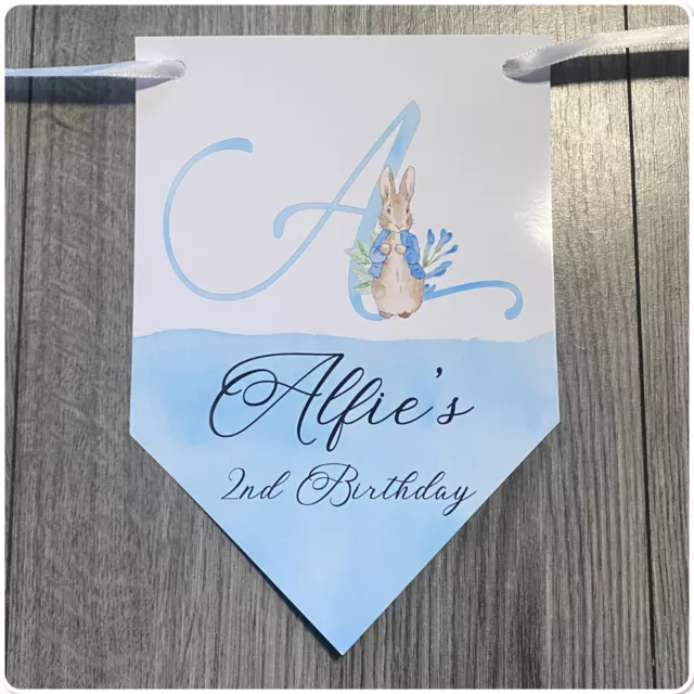 Personalised Peter Rabbit Birthday Bunting Banner 1st 2nd  Kids Child