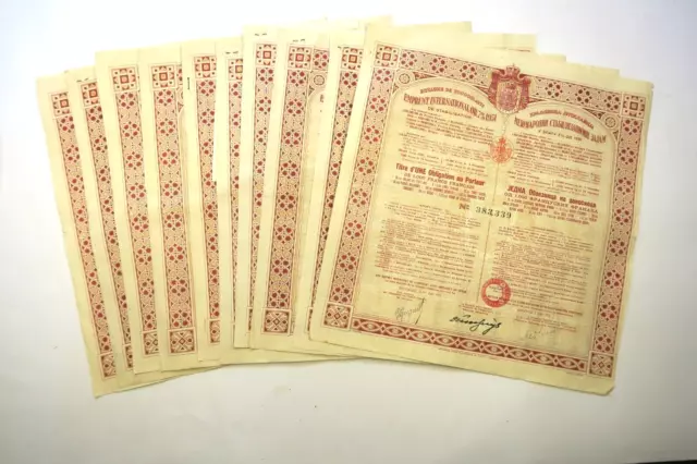 Royaume De Yougoslavie Obligation De 1000 Francs Or 7% 1931 X 10 Actions