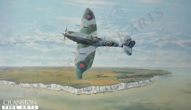 Battle of Britain aviation Art Print Supermarine Spitfire signed Johnnie Johnson
