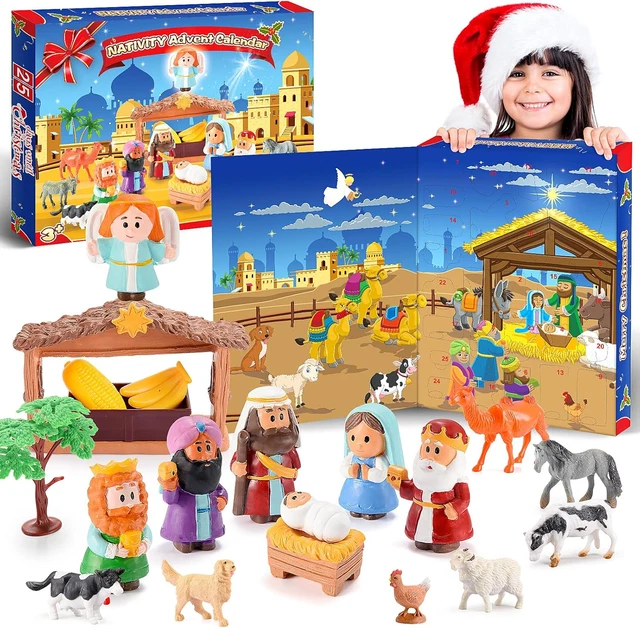 HAPPYGOLUCKY ADVENT CALENDAR 2024 Kids, Nativity Set Advent Calendar