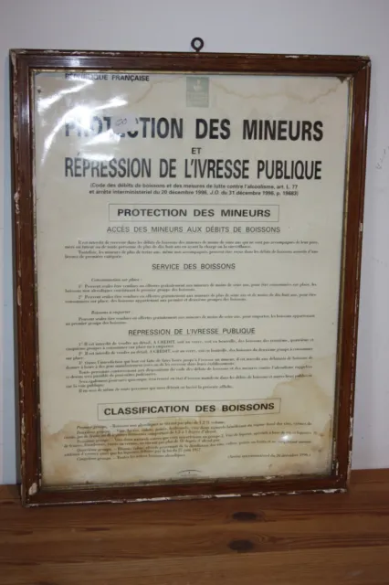 Affiche Protection des mineurs répression de l'ivresse publique 1996