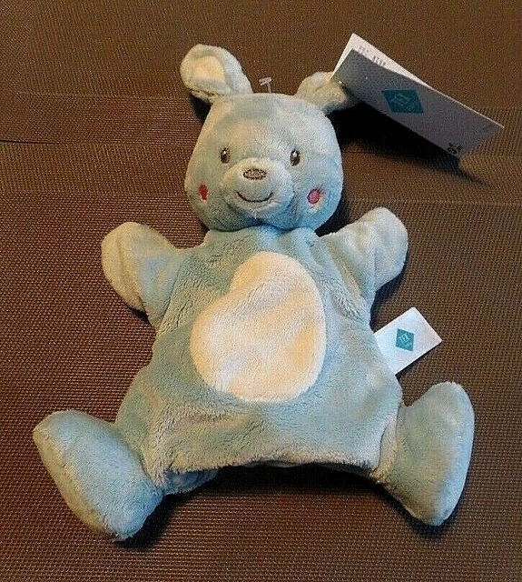 T4N / doudou marionnette lapin bleu TEX neuf
