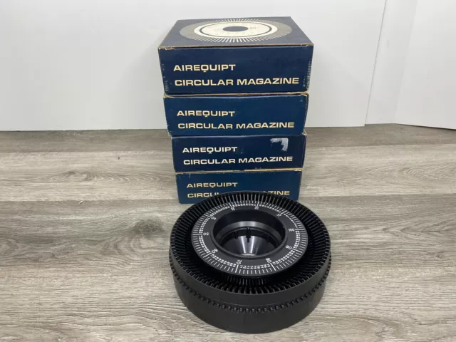 Lot of 4 Genuine Airequipt Circular Magazine 100 Slide Tray  For 2x2 Slides