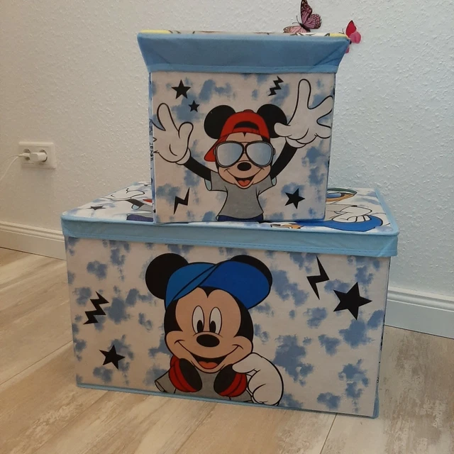 Mickey Maus Hocker Aufbewahrungskiste Spielkiste Kinderzimmer 30x30x30 BW/Klein