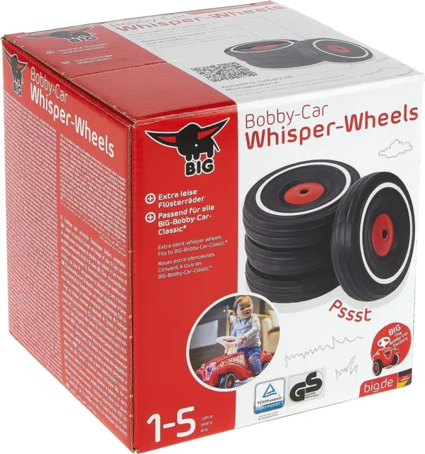 BIG - Bobby Car Whisper Wheels - Flüsterräder Für Rutscher Autos, Reifen-Set Mit