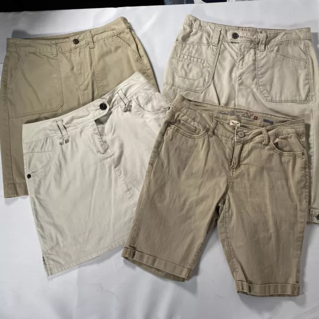 Lot of 4 Size 6 Womens Skirts Shorts Capris Assorted Cato Merona Sonoma Khaki