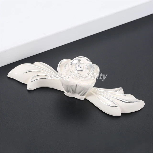 2x European Rose Cabinet Knobs Cupboard Door Pulls Drawer Wardrobe Closet Handle