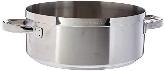 (TG. Diametro 32 cm) Paderno 11109-32 Casseruola Bassa, Due Maniglie, in Acciaio