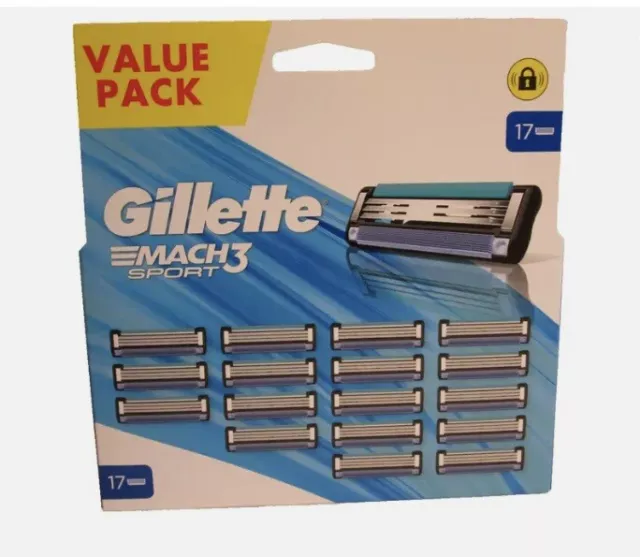 Gillette Mach 3 Sport Lames de Rasoir 17 Pièces