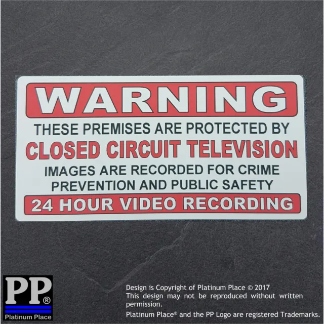 CCTV Security Camera Stickers Warning Signs Protected 24 Hour Video Recording