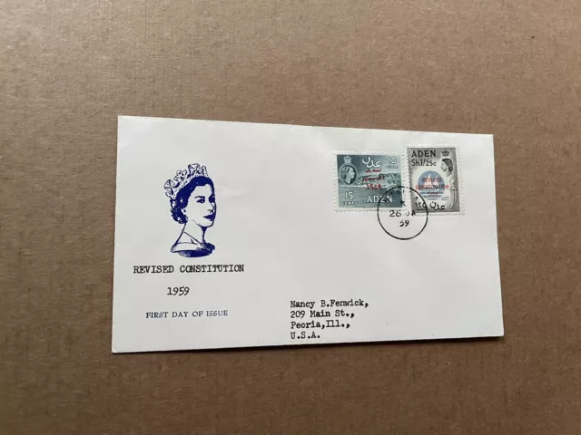 Aden 1959 FDC +Revised Constitution #SG29-35 +QEII Coronation Cachet +Superb