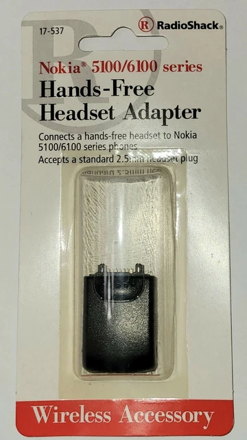 Radio Shack Nokia 5100/6100 Series Phones Hands-Free Headset Adapter 17-537