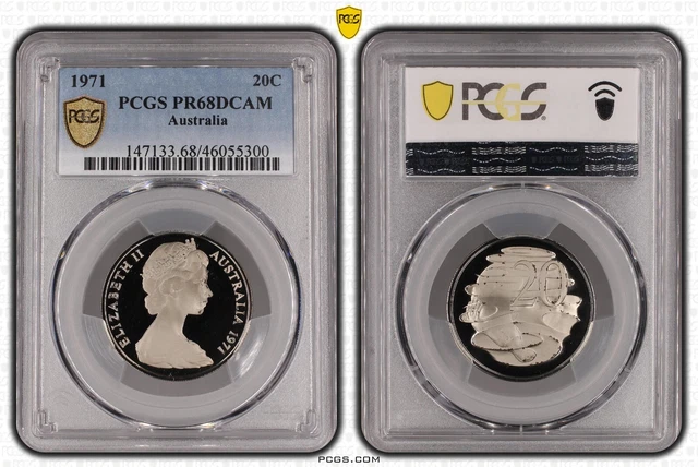 1971 Proof Twenty Cent 20c Australia PCGS PR68DCAM FDC UNC #3752