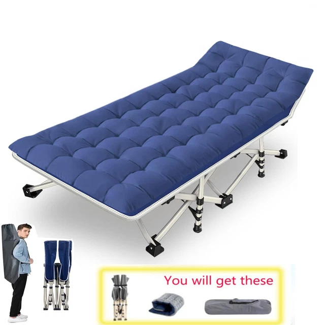 SINGLE FOLDING CAMPING Cot Bed Travel Guest With Comfy Mattress 190*68