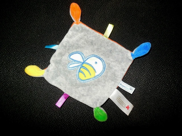 doudou plat carré gris abeille jaune bleu orange Dreambee SIMBA TOYS NICOTOY