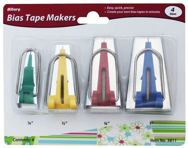 Allary Bias Tape Makers 4/Pkg-Assorted Sizes -3811A