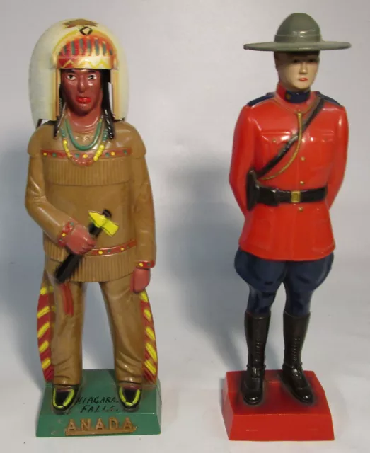 Vintage Reliable Canada Native American & Royal Mountie Souvenir Figure Lot