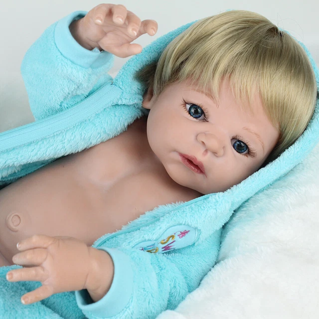 Handmade Reborn Baby Dolls Full Body Vinyl Silicone Lifelike Newborn Boy Doll