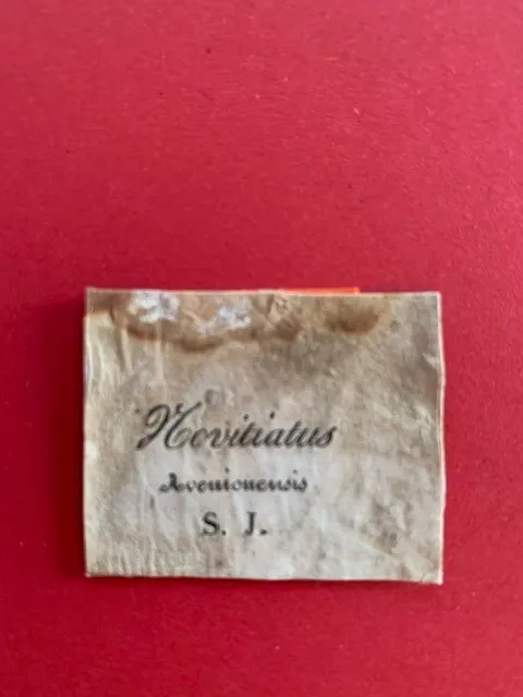 Ex-libris AVIGNON (Novicial jésuites), A0773, 18 x 22 mm, 19è, état moyen, tache