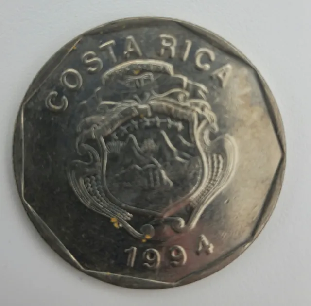1994 Costa Rica Rican 20 Colones Ship World Coin