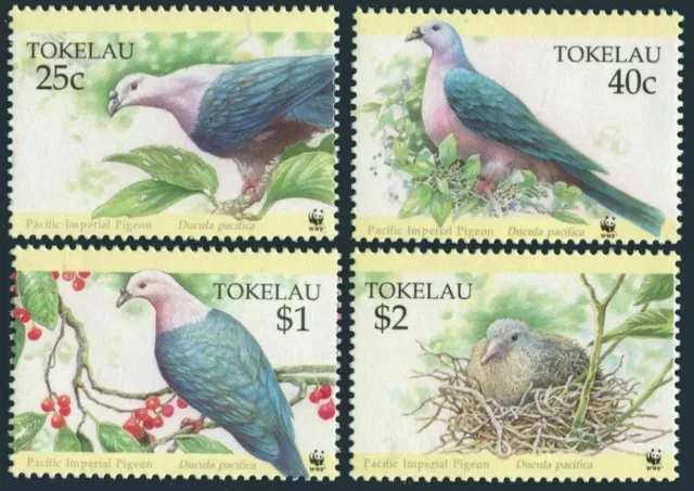 Tokelau 1995 - WWF Pacific Imperial Pigeon - Set of 4 - MNH