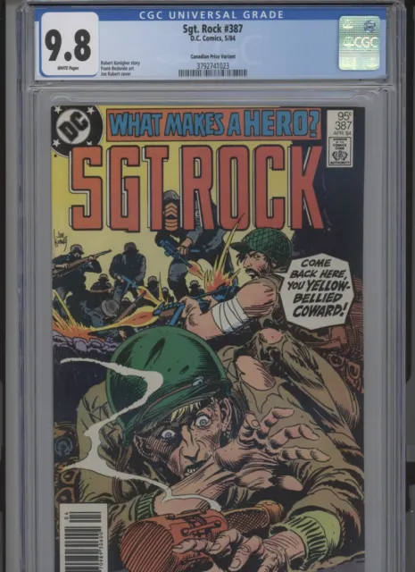 Sgt. Rock #387 Mt 9.8 Cgc White Pages Highest 1 Of 1 Canadian Price Variant Kube