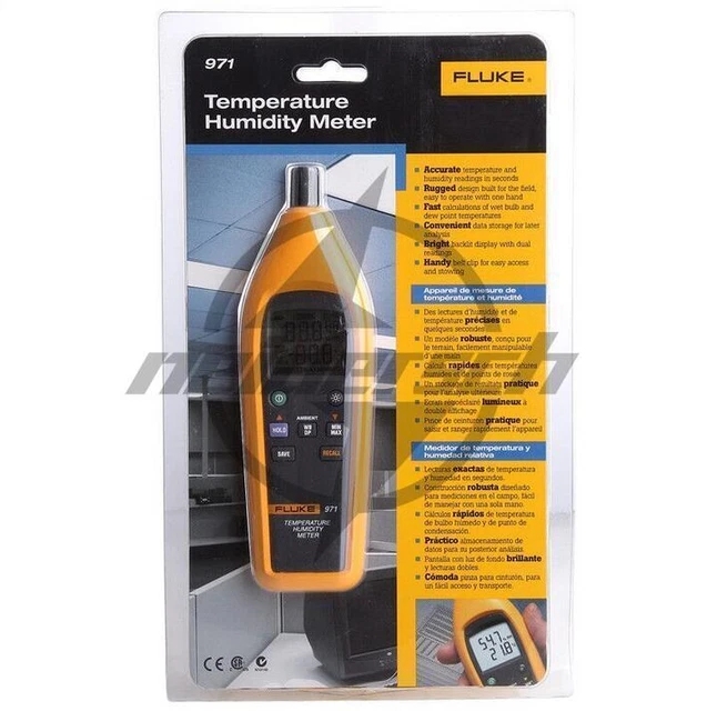 New 971 Temperature Humidity Meter Psychrometer 99 Record Capacity