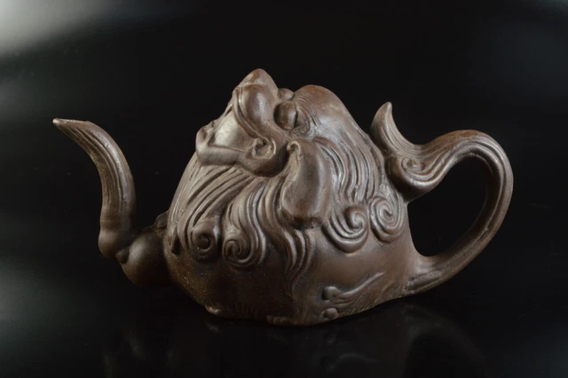 M2710: Chinese Lion-shaped TEAPOT Kyusu Sencha utensils used in Senchado