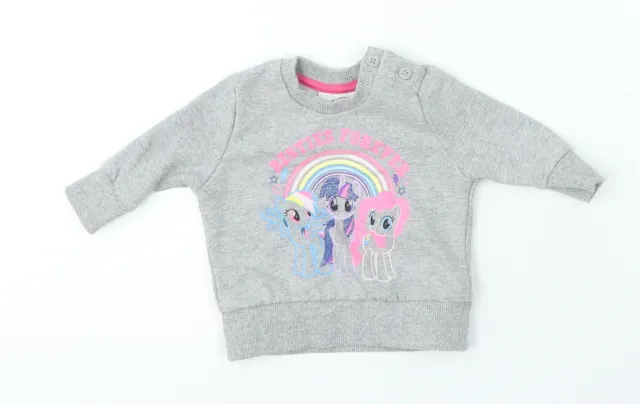 My Little Pony Girls Grey Cotton Pullover Jumper Size 0-3 Months Pullover - My L