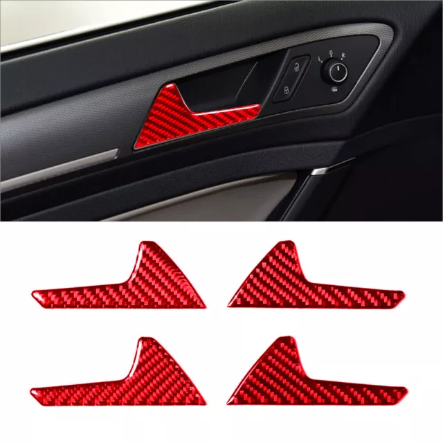 Rote Carbon-Faser-Lenkrad-Knopf-Rahmen-Abdeckungs-Ordnung für VW