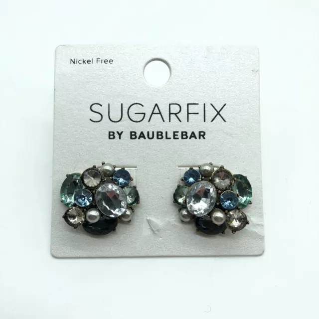 Sugarfix by Baublebar Earrings Stud Rhinestones Blue Clear